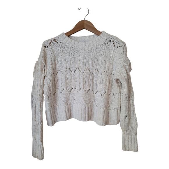 Old‎ Navy Textured Fringe Cropped Pullover Sweater Long Sleeve - Picture 4 of 12